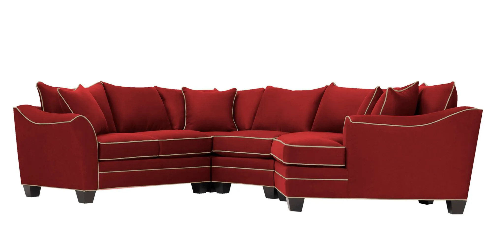 Foresthill 4-pc. Right Hand Cuddler Sectional Sofa in Suede So Soft Cardinal/Mineral by H.M. Richards