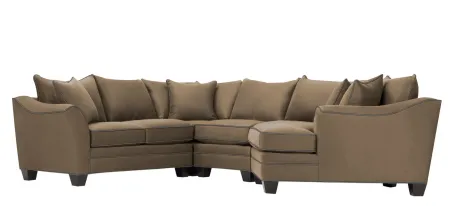 Foresthill 4-pc. Right Hand Cuddler Sectional Sofa in Suede So Soft Mineral/Slate by H.M. Richards