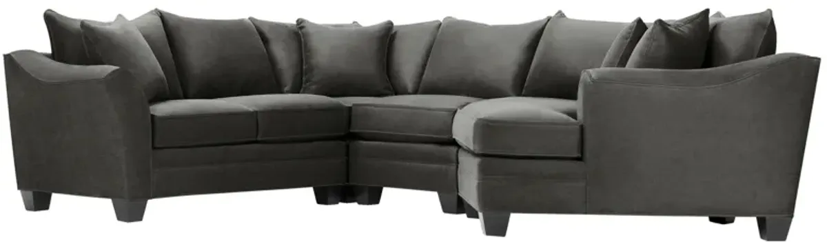 Foresthill 4-pc. Right Hand Cuddler Sectional Sofa in Santa Rosa Slate by H.M. Richards