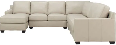 Anaheim Leather 5-pc. Sectional in White by Bellanest