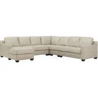 Anaheim Leather 5-pc. Sectional in White by Bellanest