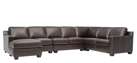 Anaheim Leather 5-pc. Sectional in Brown by Bellanest