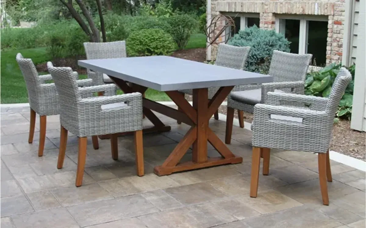 Nautical 7-pc. Composite and Concrete Outdoor Dining Set