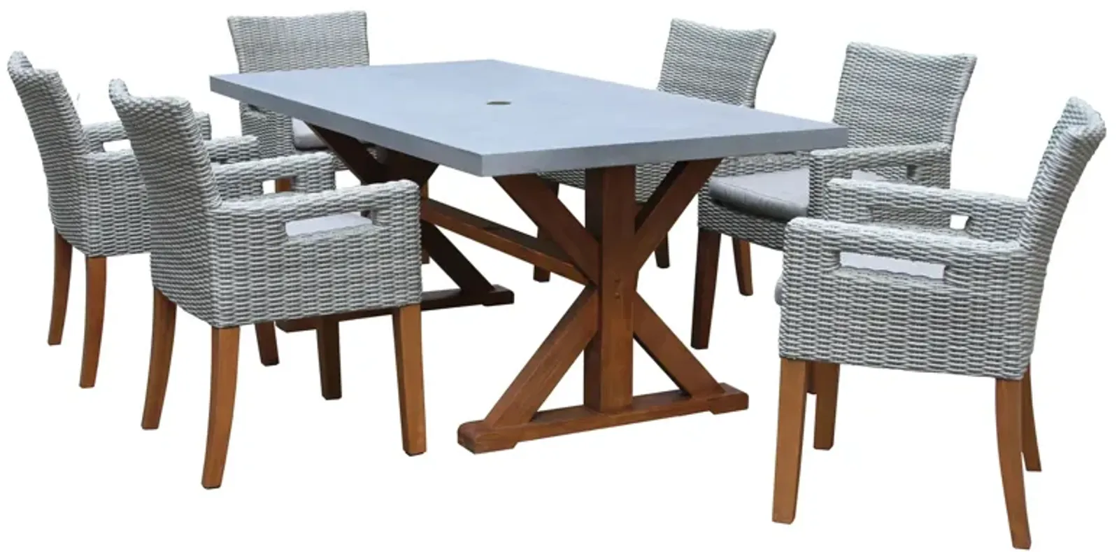 Nautical 7-pc. Composite and Concrete Outdoor Dining Set