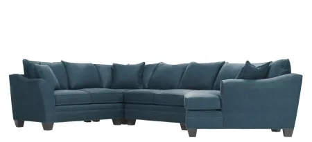 Foresthill 4-pc. Right Hand Cuddler with Loveseat Sectional Sofa in Santa Rosa Denim by H.M. Richards