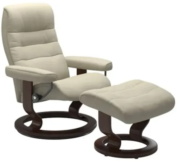 Stressless Opal Large Classic Reclining Chair and Ottoman
