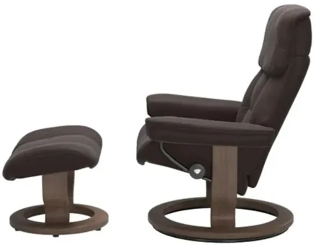 Stressless Ruby Large Classic Leather Reclining Chair and Ottoman