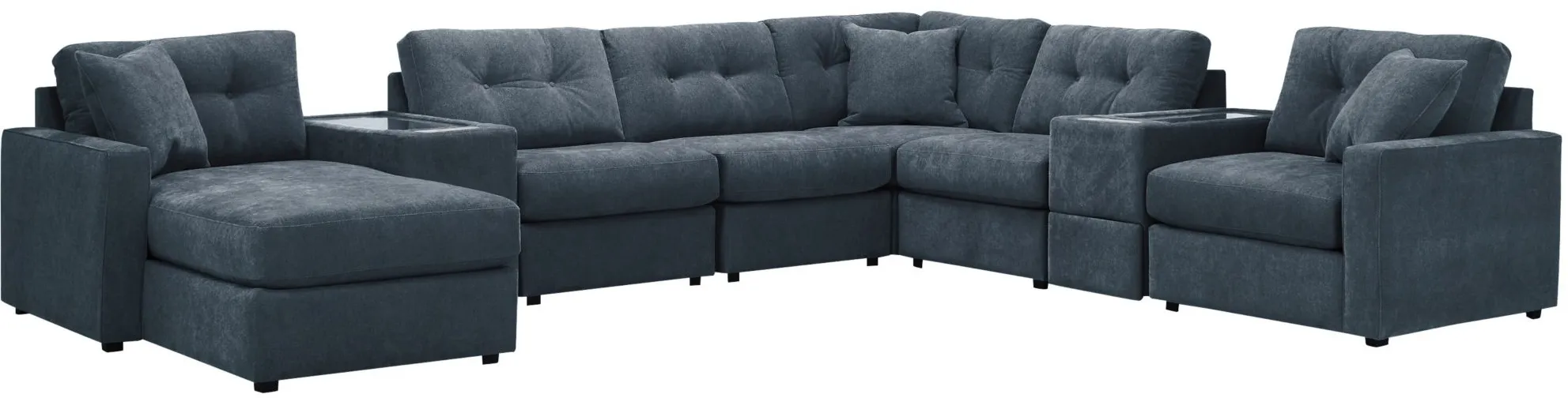 ModularOne 8-pc Sectional w/Two Power Consoles in Navy by H.M. Richards
