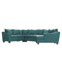 Foresthill 4-pc. Right Hand Cuddler with Loveseat Sectional Sofa in Santa Rosa Turquoise by H.M. Richards