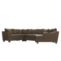 Foresthill 4-pc. Right Hand Cuddler with Loveseat Sectional Sofa in Santa Rosa Taupe by H.M. Richards