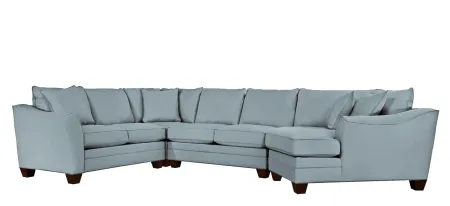 Foresthill 4-pc. Right Hand Cuddler with Loveseat Sectional Sofa in Suede So Soft Hydra by H.M. Richards