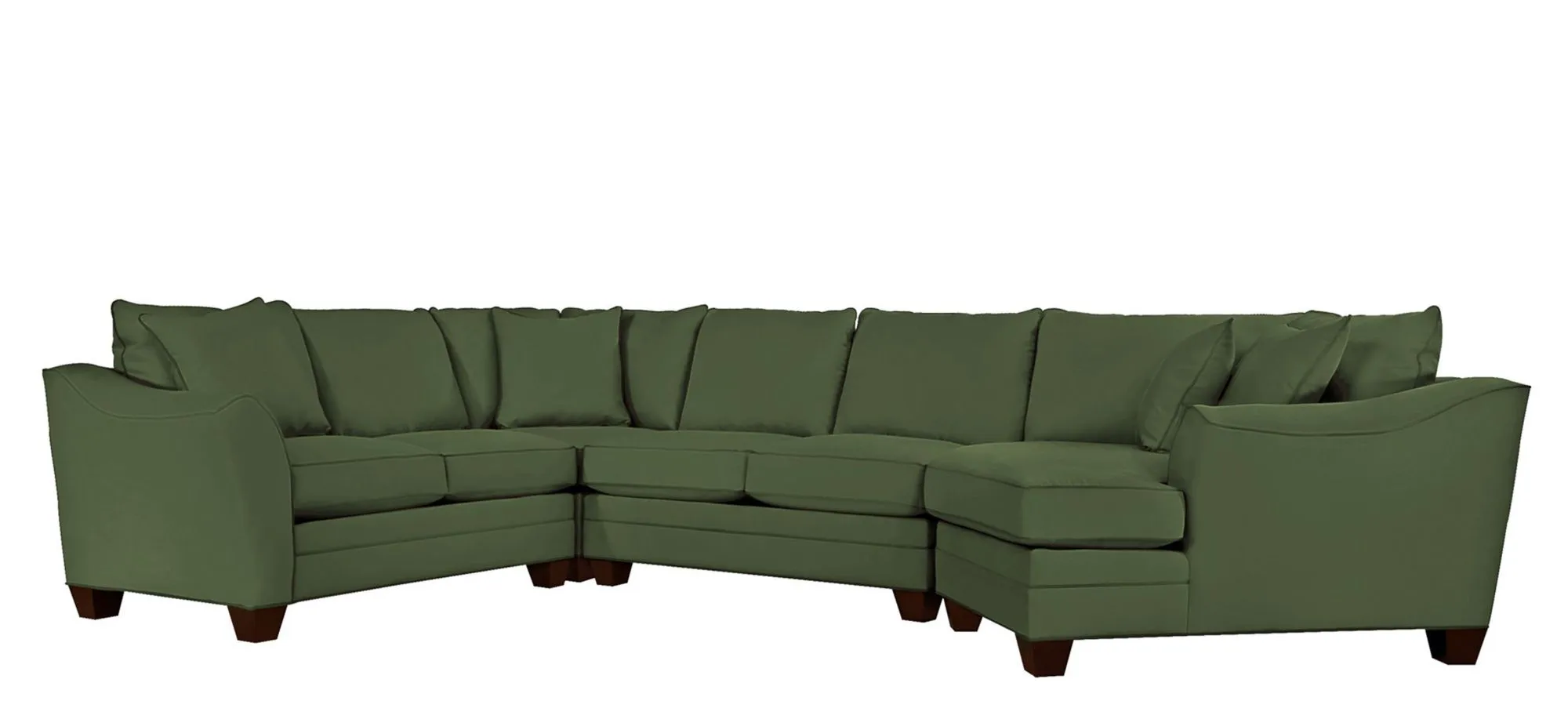 Foresthill 4-pc. Right Hand Cuddler with Loveseat Sectional Sofa in Suede So Soft Pine by H.M. Richards