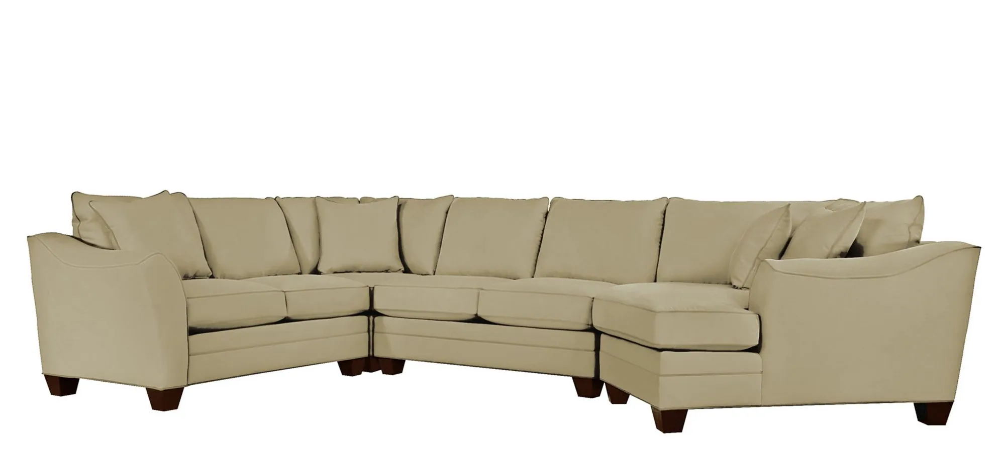Foresthill 4-pc. Right Hand Cuddler with Loveseat Sectional Sofa in Suede So Soft Vanilla by H.M. Richards