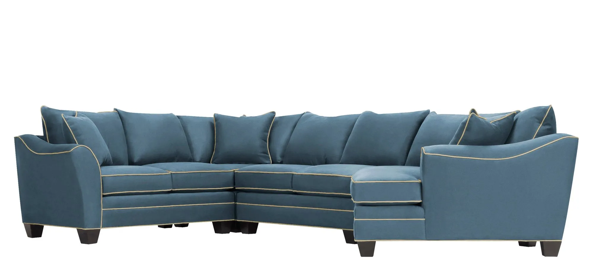 Foresthill 4-pc. Right Hand Cuddler with Loveseat Sectional Sofa in Suede So Soft Indigo/Mineral by H.M. Richards