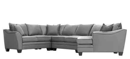 Foresthill 4-pc. Right Hand Cuddler with Loveseat Sectional Sofa in Suede So Soft Platinum/Slate by H.M. Richards