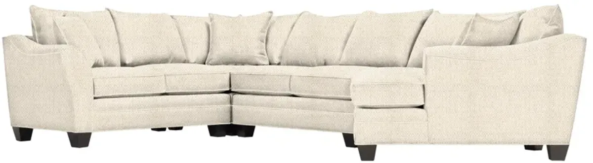 Foresthill 4-pc. Right Hand Cuddler with Loveseat Sectional Sofa in Sugar Shack Alabaster by H.M. Richards