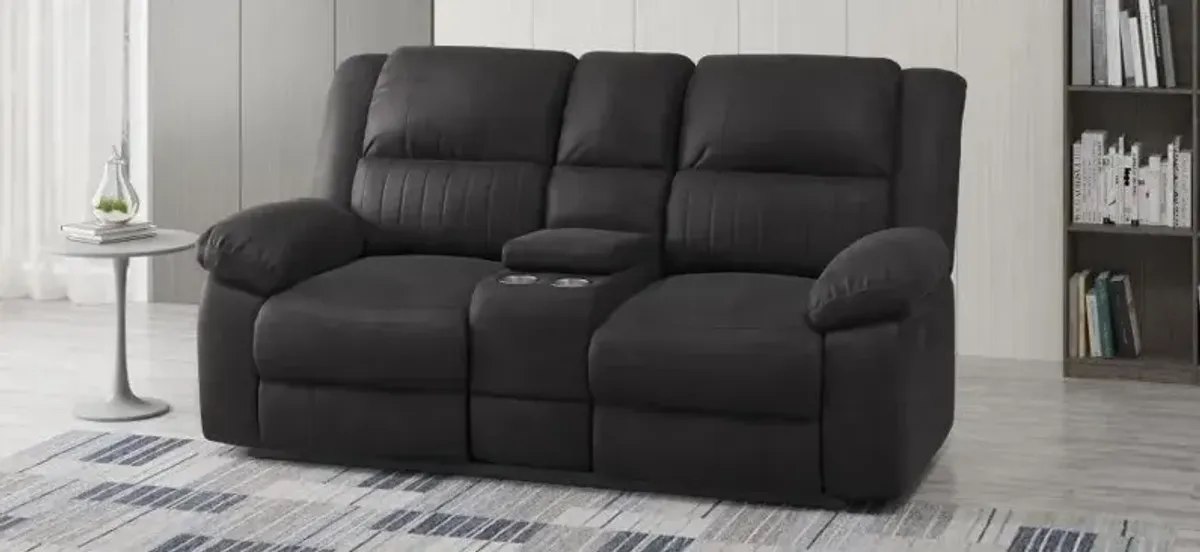 Navaro Licorice Reclining Console Loveseat