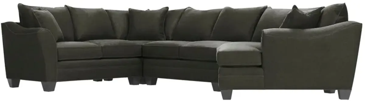 Foresthill 4-pc. Right Hand Cuddler with Loveseat Sectional Sofa in Santa Rosa Slate by H.M. Richards