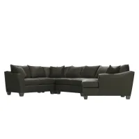 Foresthill 4-pc. Right Hand Cuddler with Loveseat Sectional Sofa in Santa Rosa Slate by H.M. Richards