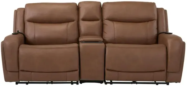 Harbin 3-pc. Leather Triple Power Console Loveseat