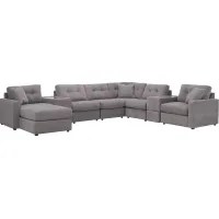 ModularOne 8-pc Sectional w/Two Power Consoles in Granite by H.M. Richards