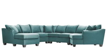 Foresthill 5-pc. Left Hand Facing Sectional Sofa in Santa Rosa Turquoise by H.M. Richards