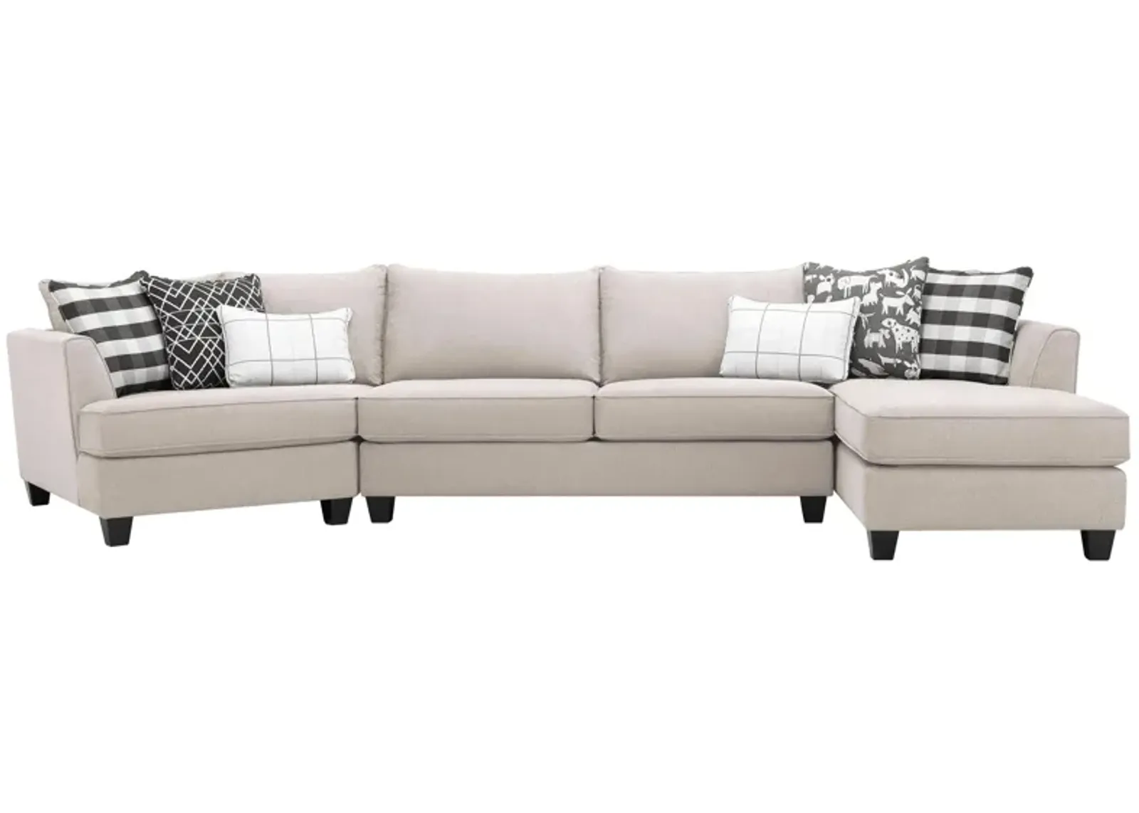 Daine 3-pc. Sectional Sofa in Popstitch Shell by Fusion Furniture