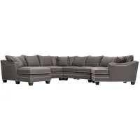 Foresthill 5-pc. Left Hand Facing Sectional Sofa in Suede So Soft Slate by H.M. Richards