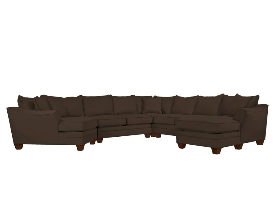 Foresthill 5-pc. Left Hand Facing Sectional Sofa in Suede So Soft Chocolate by H.M. Richards