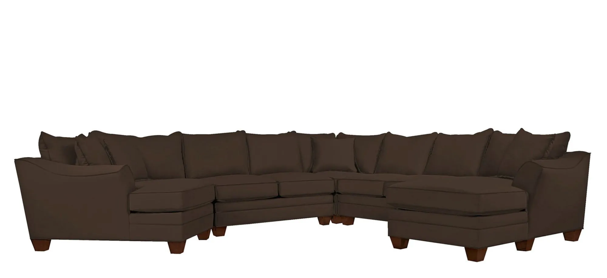 Foresthill 5-pc. Left Hand Facing Sectional Sofa in Suede So Soft Chocolate by H.M. Richards