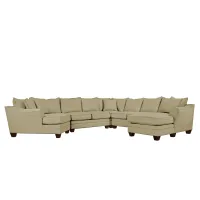 Foresthill 5-pc. Left Hand Facing Sectional Sofa in Suede So Soft Vanilla by H.M. Richards