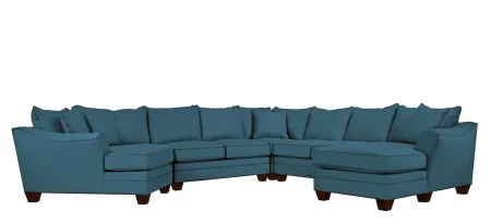 Foresthill 5-pc. Left Hand Facing Sectional Sofa in Suede So Soft Lagoon by H.M. Richards