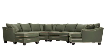Foresthill 5-pc. Left Hand Facing Sectional Sofa in Suede So Soft Pine/Khaki by H.M. Richards