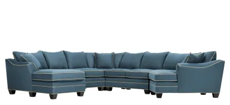 Foresthill 5-pc. Left Hand Facing Sectional Sofa in Suede So Soft Indigo/Mineral by H.M. Richards