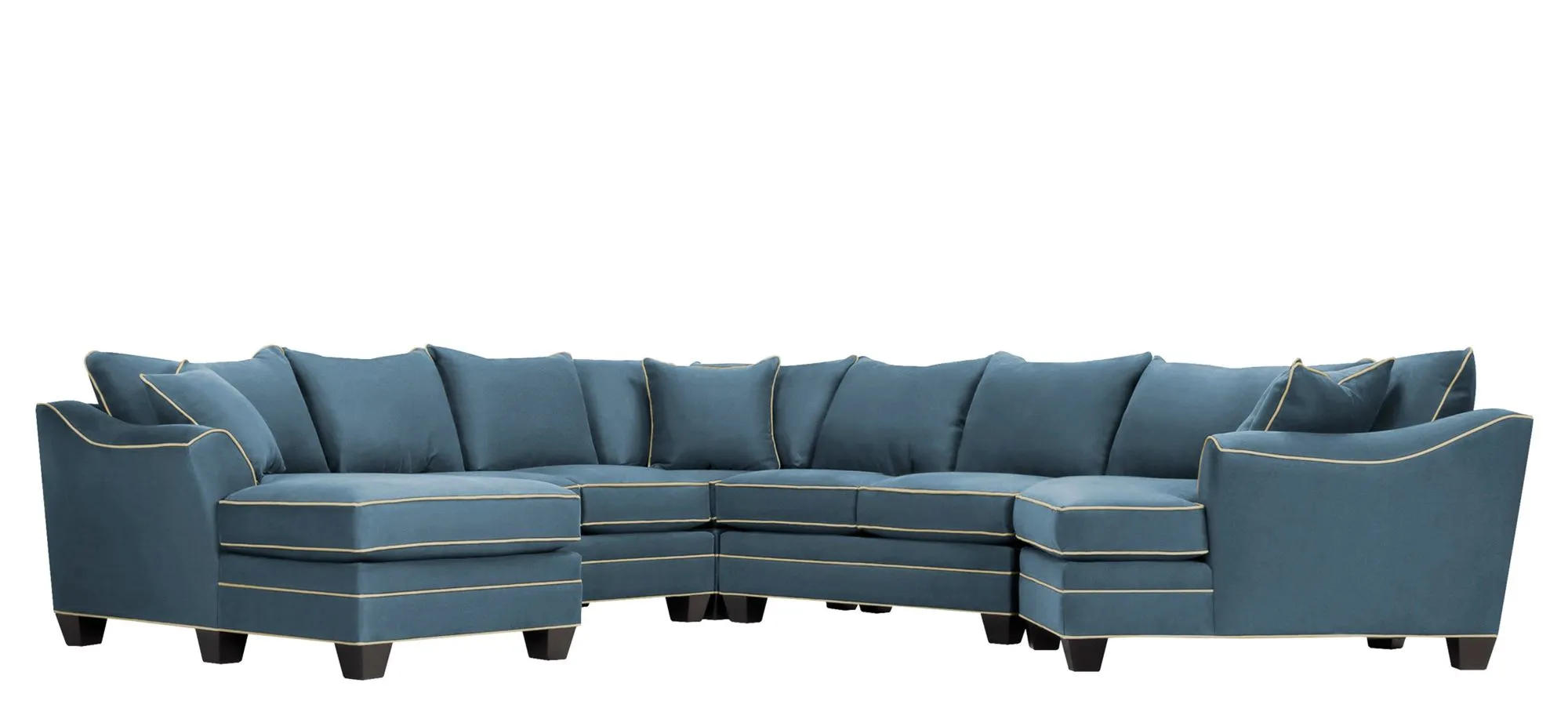 Foresthill 5-pc. Left Hand Facing Sectional Sofa in Suede So Soft Indigo/Mineral by H.M. Richards