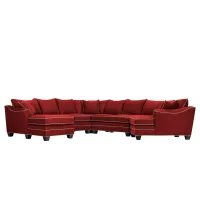 Foresthill 5-pc. Left Hand Facing Sectional Sofa in Suede So Soft Cardinal/Mineral by H.M. Richards