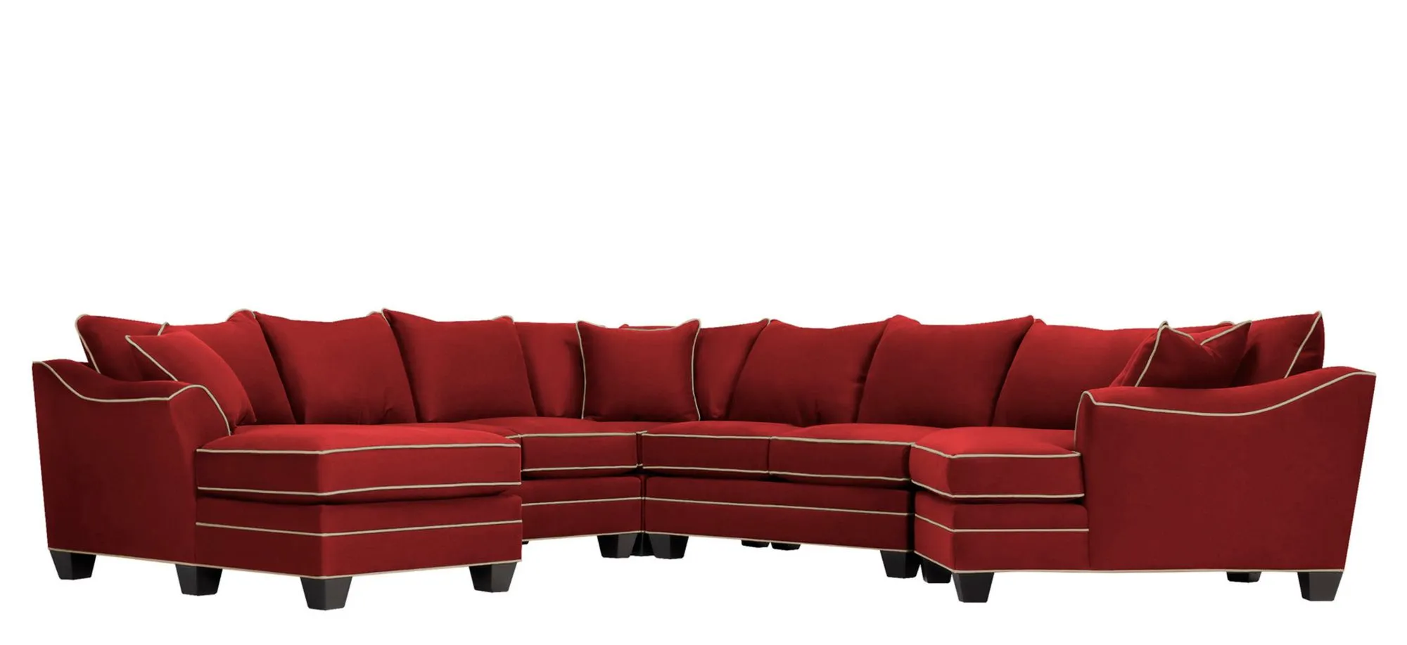 Foresthill 5-pc. Left Hand Facing Sectional Sofa in Suede So Soft Cardinal/Mineral by H.M. Richards