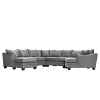 Foresthill 5-pc. Left Hand Facing Sectional Sofa in Suede So Soft Platinum/Slate by H.M. Richards