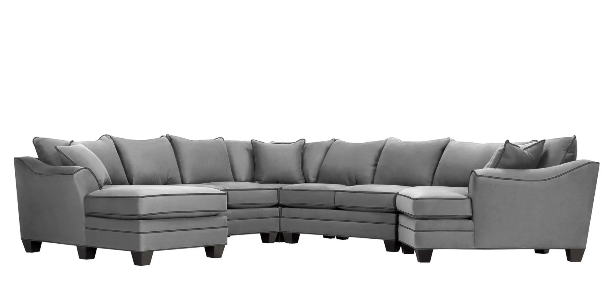 Foresthill 5-pc. Left Hand Facing Sectional Sofa in Suede So Soft Platinum/Slate by H.M. Richards