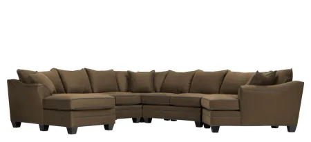 Foresthill 5-pc. Left Hand Facing Sectional Sofa in Suede So Soft Mineral/Slate by H.M. Richards