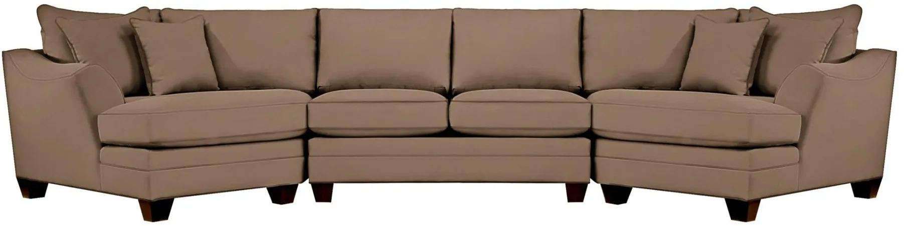 Foresthill 3pc. Symmetrical Cuddler Sectional Sofa in Suede So Soft Khaki by H.M. Richards