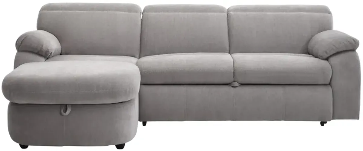 Enbright 2-pc. Sofa Chaise w/ Pop Up Sleeper in Gray by Bellanest