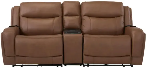 Harbin 3-pc. Leather Triple Power Console Loveseat w/ Cooler Console