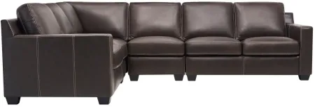 Anaheim Leather 4-pc. Sectional in Brown by Bellanest