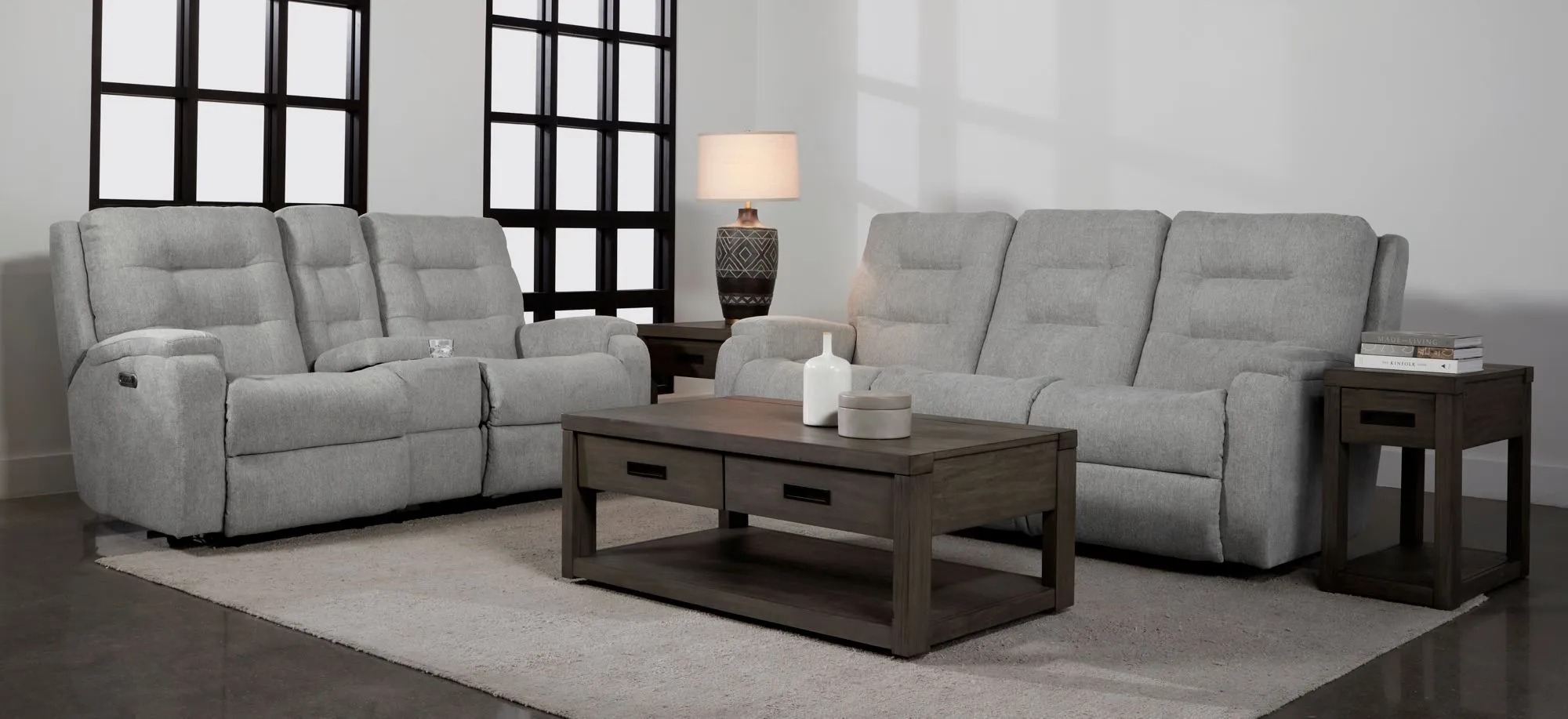 Halenbeck Living Room Set in Light Gray by Flexsteel