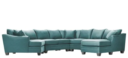 Foresthill 5-pc. Right Hand Facing Sectional Sofa in Santa Rosa Turquoise by H.M. Richards