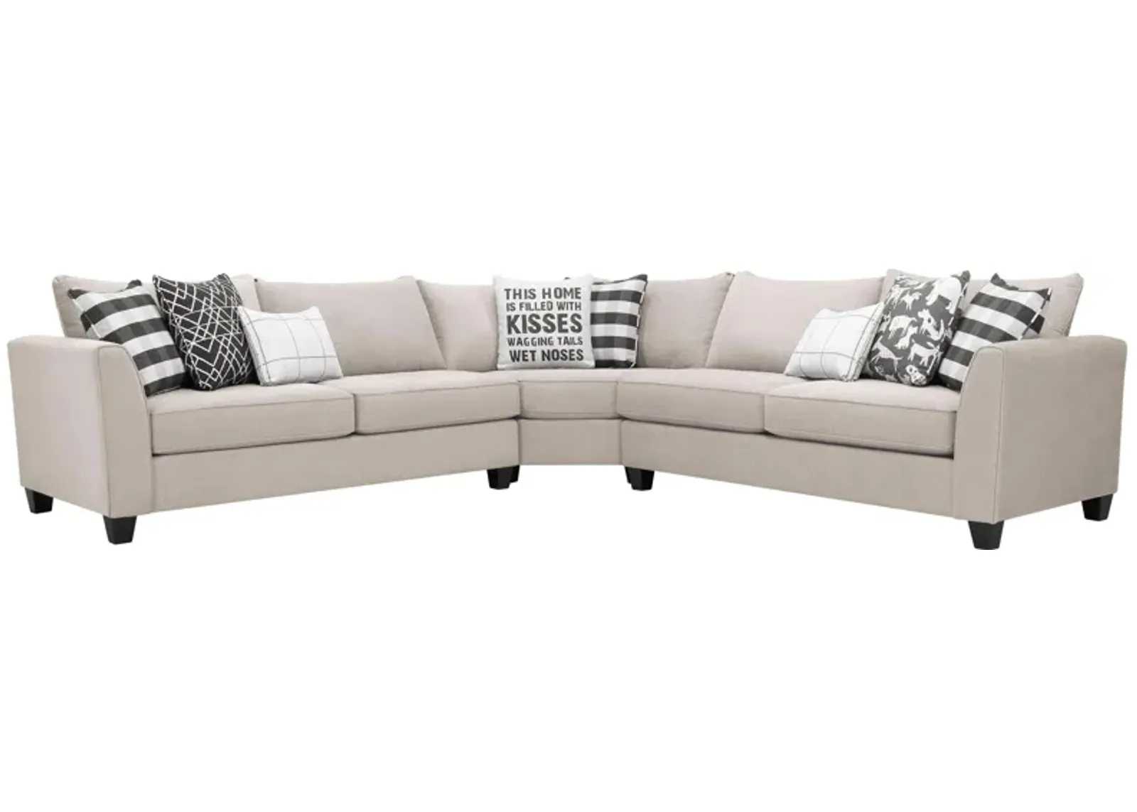 Daine 3-pc. Sectional Sofa in Popstitch Shell by Fusion Furniture