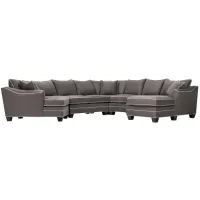 Foresthill 5-pc. Right Hand Facing Sectional Sofa in Suede So Soft Slate by H.M. Richards