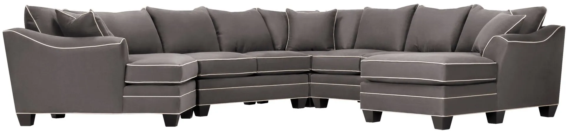 Foresthill 5-pc. Right Hand Facing Sectional Sofa in Suede So Soft Slate by H.M. Richards