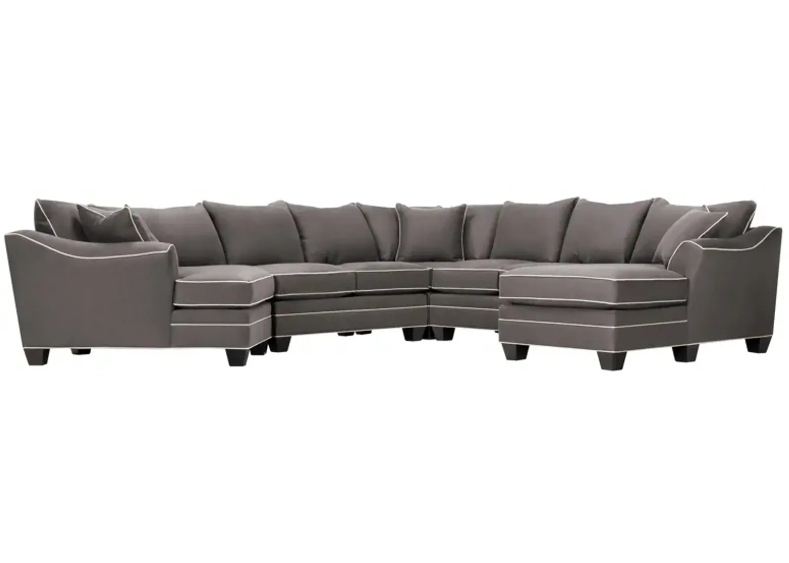 Foresthill 5-pc. Right Hand Facing Sectional Sofa in Suede So Soft Slate by H.M. Richards